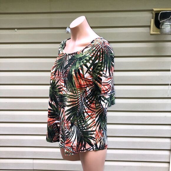 Palm Leaves Cato Knit Top Size Small - Picture 3 of 4